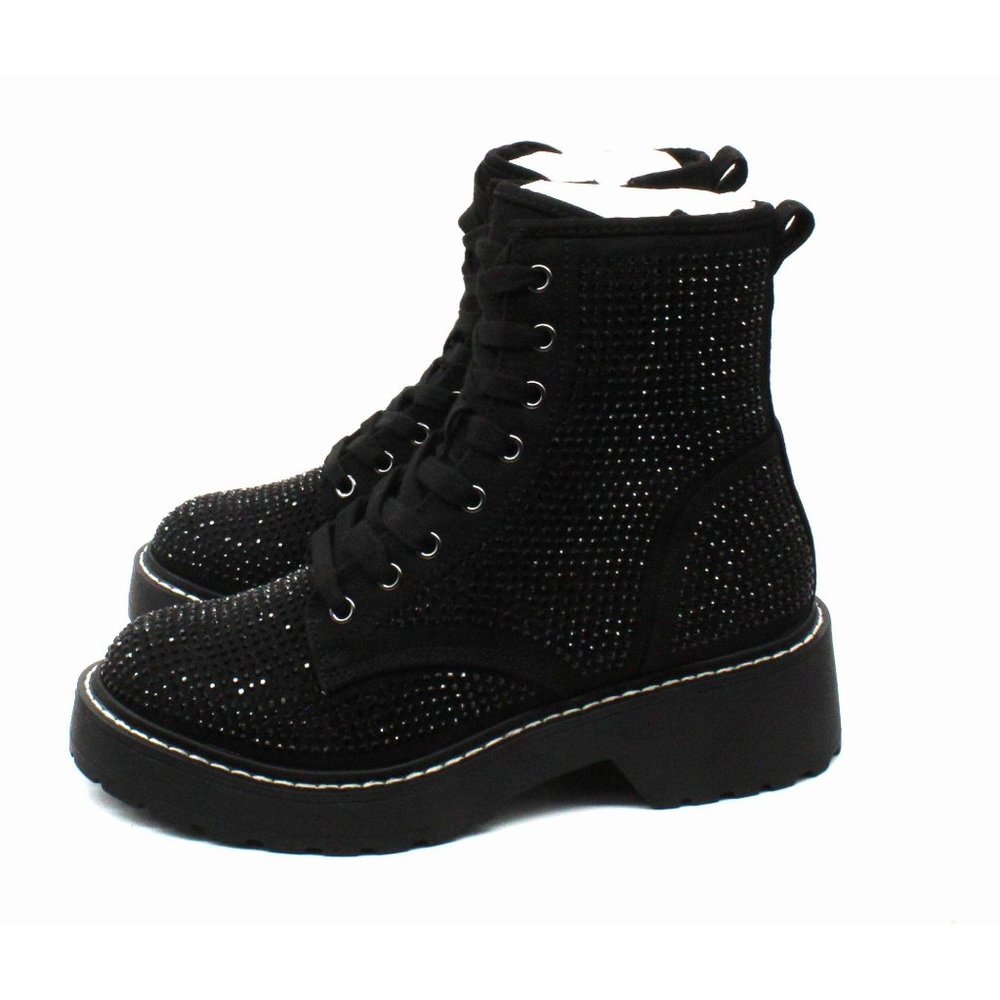 Madden Girl Carra Lace-Up Lug Sole Combat Boots - Picture 6 of 7